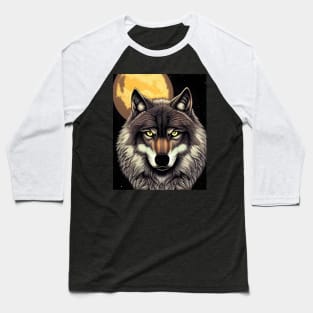 Moon Wolf Baseball T-Shirt